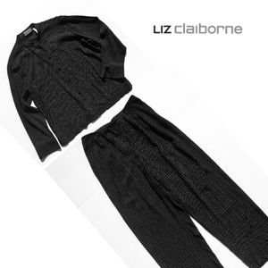 Liz Claiborne Top & Pants Set Size SP Black&White